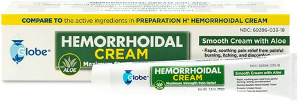 Globe, Globe Hemorrhoidal Cream, Hemorrhoid Cream, Hemorrhoid Relief, Pramoxine HCl, Phenylephrine HCl, Aloe Vera, Itching Relief, Burning Relief, Hemorrhoid Treatment, External Hemorrhoids, Internal Hemorrhoids, Anorectal Care, Personal Care, First Aid, Digestive Health, Globe Aloe Cream, Maximum Strength Hemorrhoid Relief, Геморрой, Крем От Геморроя, Прамоксин, Фенилэфрин, Зуд, Жжение, Средство От Геморроя, Уход За Кожей, Crema Para Hemorroides, Alivio De Hemorroides, Pramoxina, Fenilefrina, Picazón, Ardo