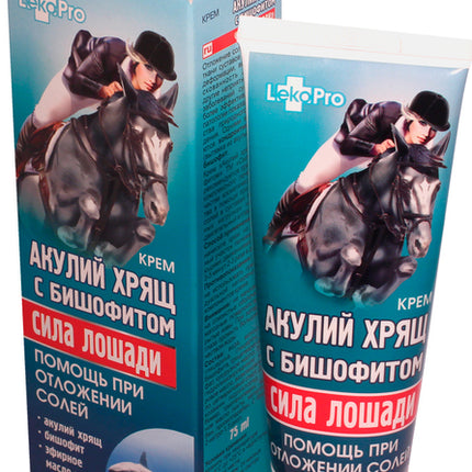 LekoPro Cream “Horse Power” with Shark Cartilage and Bishofit, 75 ml