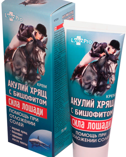 LekoPro Cream “Horse Power” with Shark Cartilage and Bishofit, 75 ml