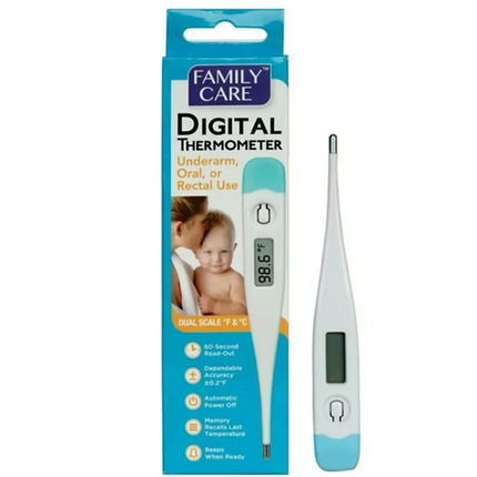 Family Care 3-in-1 Digital Underarm Oral Rectal Thermometer 1 ct