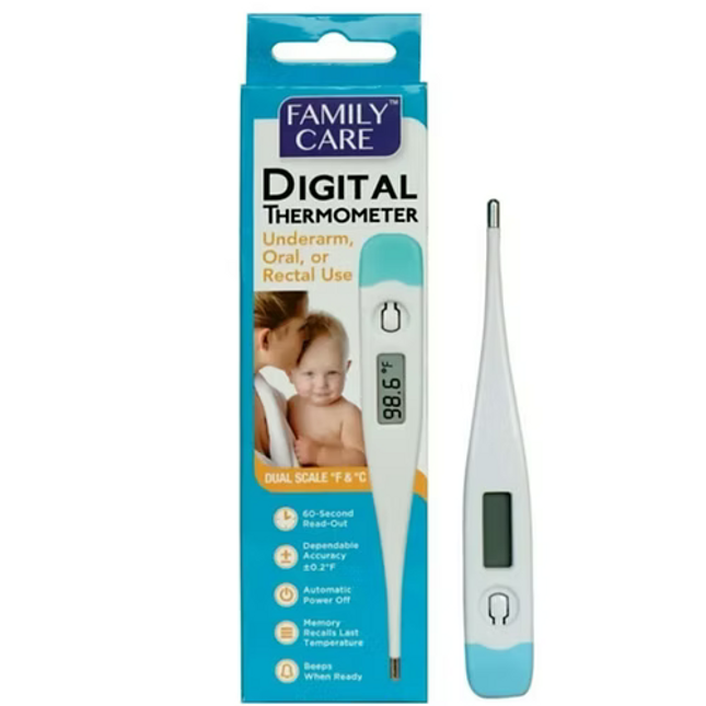 Family Care 3-in-1 Digital Underarm Oral Rectal Thermometer 1 ct