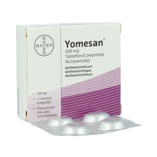 YOMESAN 500 mg chewable tablets, 4 pcs