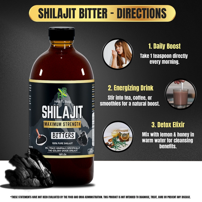 Shilajit Bitter | 16oz Wildcrafted Herbal Tonic