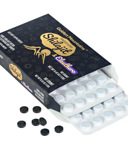 Siberian Green Shilajit Dry Drops with Eleuthero Extract  Altai Golden Mountains, 60 x 200 mg