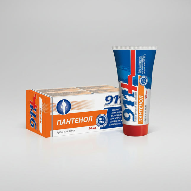 911 Panthenol Body Cream (911 Пантенол крем для тела) is a nourishing and soothing body-care cream formulated with D-Panthenol (Provitamin B5) to help moisturize, soften, and support the natural recovery of dry or irritated skin.

The current formula combines panthenol with shea butter, aloe vera, apricot kernel oil, olive oil, sea buckthorn extract, allantoin, bisabolol, and vitamins A and E. The manufacturer describes it as a body cream intended to nourish and soften the skin.