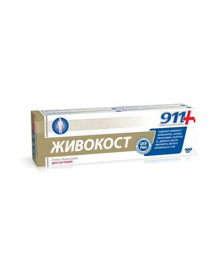 911 Zhivokost Gel-Balm for Joints, 100 ml  Comfrey Gel-Balm with Glucosamine & Chondroitin for Joint Care