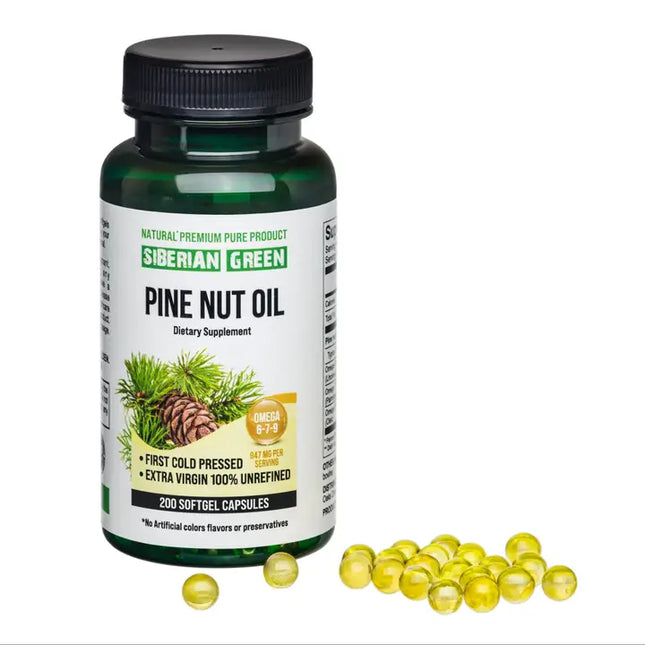 Siberian Green Pine Nut Oil Capsules 200 Softgels
