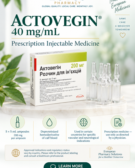Cellular & Tissue Metabolic Support |Actovegin® 40 mg/mL Injection – 5 Ampoules
