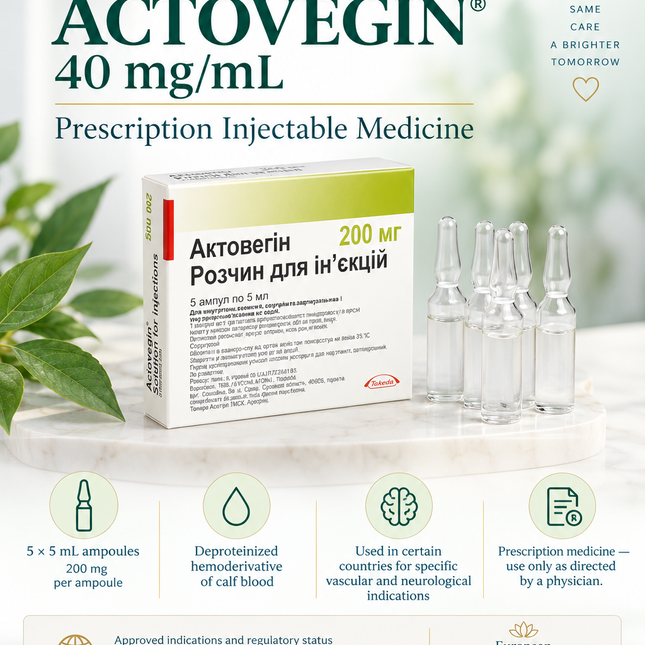 Cellular & Tissue Metabolic Support |Actovegin® 40 mg/mL Injection – 5 Ampoules