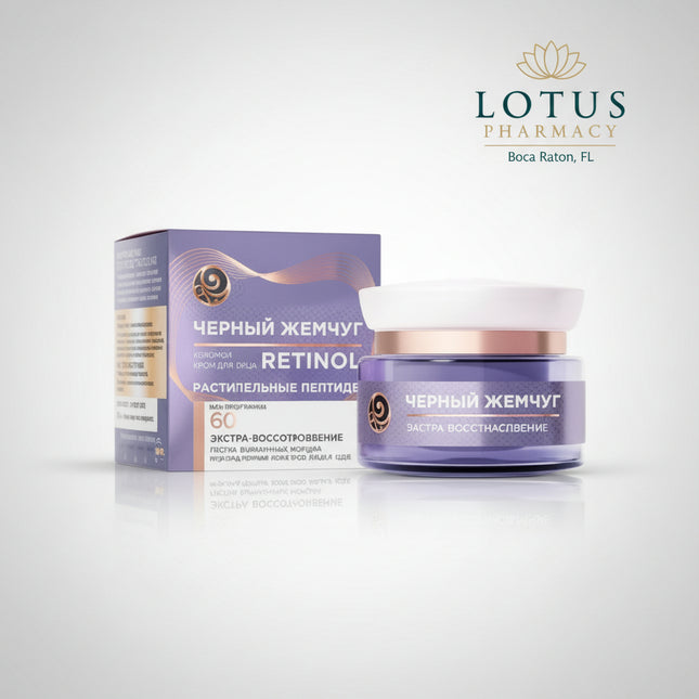 A deeply nourishing night anti-aging cream by Black Pearl (Чёрный Жемчуг) formulated specifically for mature skin 60+. Works overnight to restore, soothe, and replenish skin that has become thinner with age. Helps minimize visible wrinkles, supports collagen, and leaves the skin smoother, softer, and more resilient by morning.
