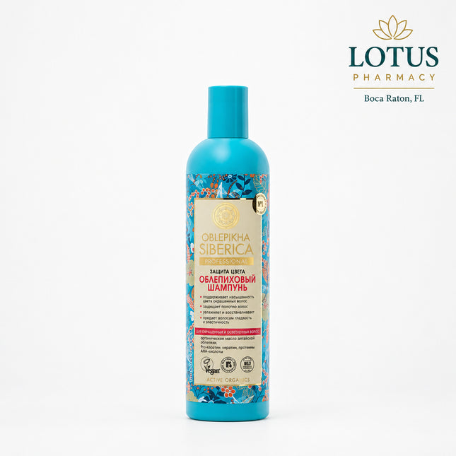 A gentle, color-protecting sea buckthorn shampoo designed specifically for colored, bleached, highlighted, and chemically treated hair. Its formula helps preserve vibrancy, add shine, and protect hair from fading. Enriched with Altai sea buckthorn oil, amino acids, vitamins, and moisturizing botanicals, it strengthens hair fibers, reduces dryness, and prevents damage caused by coloring and heat styling. Leaves hair smooth, manageable, and bright.
