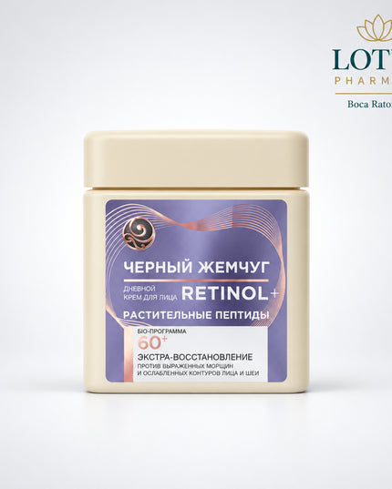 A rich anti-aging day cream formulated by Black Pearl (Чёрный Жемчуг) for mature skin 60+. Helps reduce signs of aging, nourish thinning skin, restore firmness, and support natural regeneration. Bio-care formula deeply moisturizes and improves skin density, helping the face look smoother, softer, and more radiant.