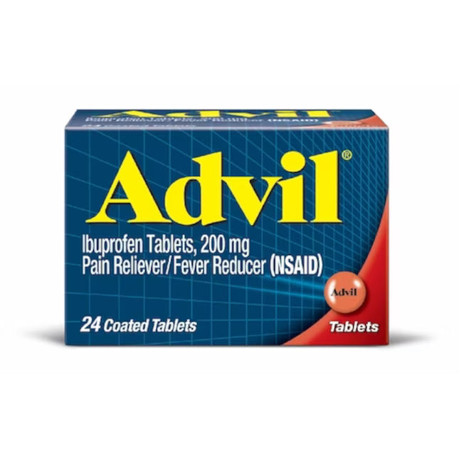 Advil Ibuprofen Regular Strength Pain Reliever/Fever Reducer/ 24 Tablets 200mg
