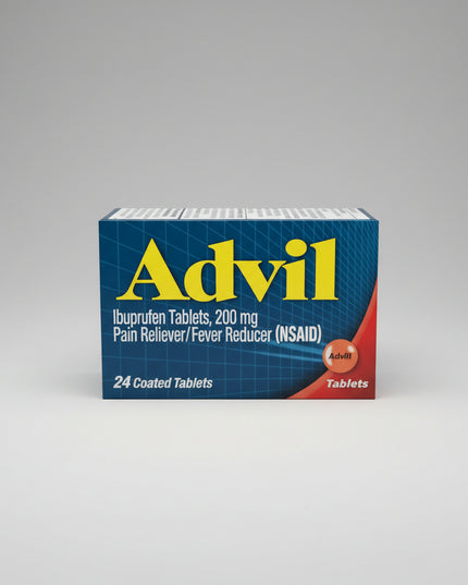 Advil Regular Strength Tablets provide fast and effective relief from minor aches, pains, and fever. Each coated tablet contains 200 mg of ibuprofen, a nonsteroidal anti-inflammatory drug (NSAID) that helps reduce pain, inflammation, and fever. Advil is a trusted choice for headaches, backaches, toothaches, muscle aches, menstrual cramps, minor arthritis pain, and discomfort associated with the common cold.&nbsp;