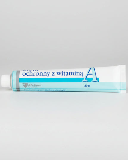 Aflofarm® Protective Cream with Vitamin A is a nourishing skin cream formulated to help protect, moisturize, and regenerate dry, irritated, and rough skin. Enriched with Vitamin A (Retinyl Palmitate) and Vitamin E, it supports the skin's natural renewal process while helping restore the protective skin barrier.

Its rich, emollient formula creates a protective layer that helps reduce moisture loss, soften rough skin, and shield against harsh environmental conditions. It is suitable for the care of dry, chap