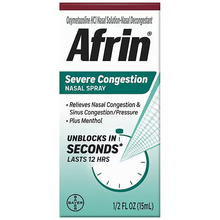 Afrin Severe Congestion Nasal Spray, 1/2 FL OZ (15mL)