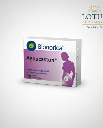 Agnucaston® is a herbal medicinal product manufactured by Bionorica and formulated to support hormonal balance in women, particularly in cases of premenstrual syndrome (PMS). The product contains a standardized extract of chaste tree fruit (Vitex agnus-castus), traditionally used to help regulate hormonal fluctuations related to the menstrual cycle.