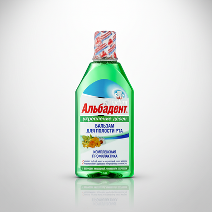 Albadent Gum Strengthening Oral Balm (Альбадент Укрепление десен) is a herbal mouth rinse formulated for daily care of the gums, oral mucosa, and tooth enamel.