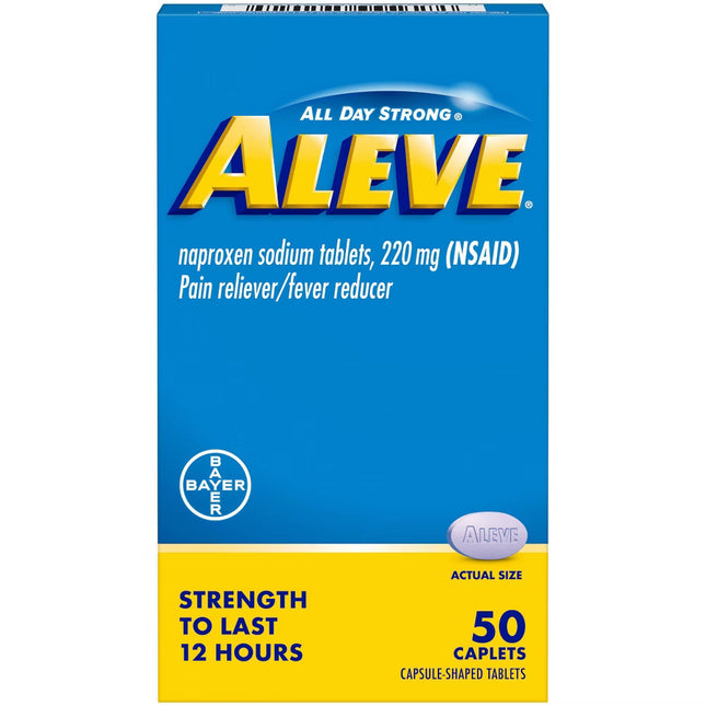 Aleve, Bayer Aleve, Naproxen Sodium, Naproxen 220 mg, Aleve Caplets, Pain Reliever, Fever Reducer, NSAID, Arthritis Pain Relief, Back Pain Relief, Muscle Pain Relief, Headache Relief, Toothache Relief, Menstrual Cramp Relief, Joint Pain Relief, Long Lasting Pain Relief, 12 Hour Pain Relief, First Aid, Family Wellness, Naproxen Sodium Tablets, Алев, Напроксен, Напроксен Натрия, Обезболивающее, НПВС, Боль В Суставах, Артрит, Боль В Спине, Головная Боль, Зубная Боль, Менструальная Боль, Aleve, Naproxeno Sódico