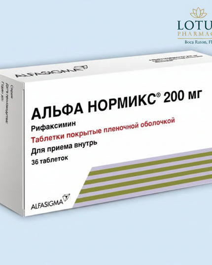 Alfa Normix, Alfa Normix 200 mg, Alfa Normix 200mg, Alfa Normix 36 tablets, Alfa Normix 200 mg 36 tablets, Alfa Normix tablets, Alpha Normix, Alpha Normix 200 mg, Normix, Normix 200 mg, Normix 36 tablets, rifaximin, rifaximin 200 mg, rifaximin tablets, rifaximin 36 tablets, intestinal antibiotic, intestinal antibacterial, bacterial diarrhea medicine, traveler diarrhea medicine, travelers diarrhea, intestinal infection medicine, gastrointestinal antibiotic, digestive medicine, Alfasigma, Alfasigma rifaximin,