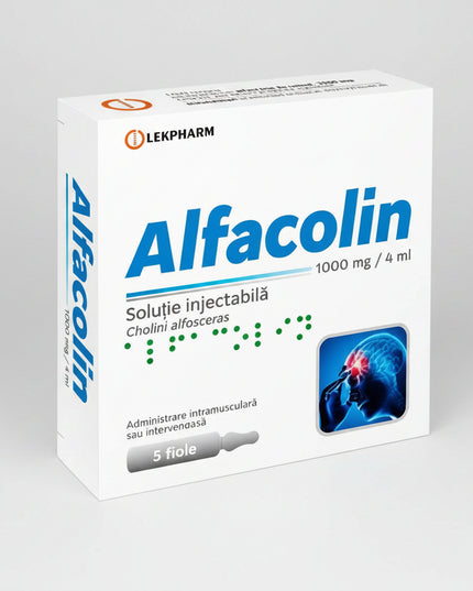 Alfacolin® is an injectable medication containing Choline Alfoscerate (Alpha-GPC) 1000 mg/4 mL, a central cholinomimetic agent used in neurology to support cognitive function and recovery of the nervous system. Choline alfoscerate serves as a precursor of acetylcholine and phospholipids, helping support neuronal membrane integrity and neurotransmission.

Alfacolin® is commonly used as part of treatment protocols for acute and chronic cerebrovascular disorders, traumatic brain injury recovery, and cognitive 