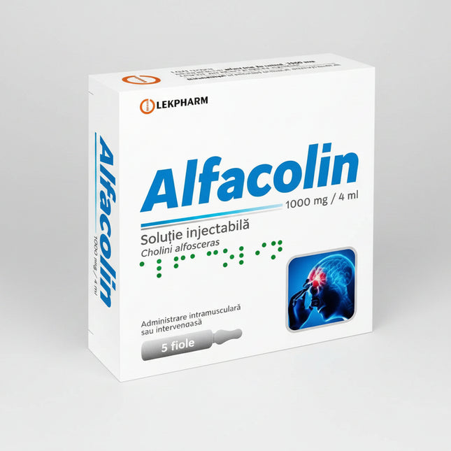 Alfacolin® is an injectable medication containing Choline Alfoscerate (Alpha-GPC) 1000 mg/4 mL, a central cholinomimetic agent used in neurology to support cognitive function and recovery of the nervous system. Choline alfoscerate serves as a precursor of acetylcholine and phospholipids, helping support neuronal membrane integrity and neurotransmission.

Alfacolin® is commonly used as part of treatment protocols for acute and chronic cerebrovascular disorders, traumatic brain injury recovery, and cognitive 