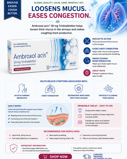 Ambroxol acis 30 mg Drinking Tablets, 20 ct