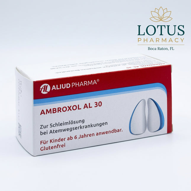 Ambroxol AL® 30 mg Tablets are a mucolytic medicine used to help loosen thick mucus in the airways, making it easier to cough up and breathe more comfortably. They are indicated for the mucus-loosening treatment of acute and chronic diseases of the bronchi and lungs associated with thick mucus, including productive coughs caused by bronchitis.