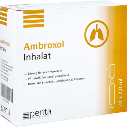 Ambroxol Inhalat packaging with yellow and white design
