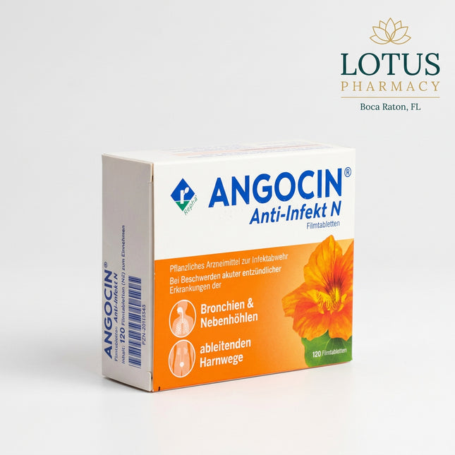 Angocin Anti-Infekt N is a&nbsp;herbal antibacterial and antiviral medicine based on standardized extracts of nasturtium (Tropaeolum majus) and horseradish root (Armoracia rusticana).