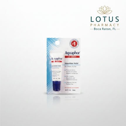 Aquaphor Immediate Relief Lip Repair Balm is a moisturizing lip treatment specifically formulated to provide immediate relief for dry, chapped, and cracked lips. The nourishing formula helps seal in moisture, restore softness, and protect sensitive lips from dryness caused by weather, dehydration, and environmental stressors. It is fragrance-free, preservative-free, and suitable for sensitive lips.