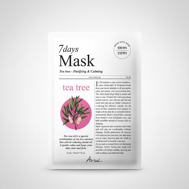 Ariul 7 Days Mask is a popular Korean sheet mask from the Ariul 7 Days line, designed to deliver intensive hydration, soothing comfort, skin repair, and visible skin refreshment in one use.