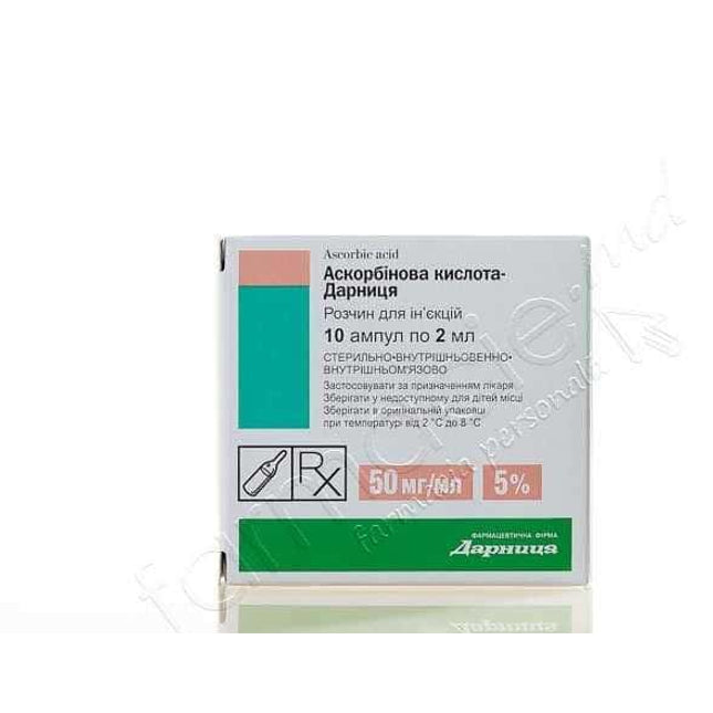 Ascorbic Acid 5-10% Solution For Injection 2 Ml – 10 Ampoules