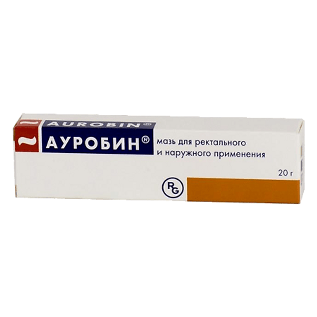 Aurobin ointment box on a white background