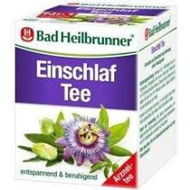 Bad Heilbrunner Falling Asleep Tea, 8 Filter Bags  Herbal Passionflower Tea for Relaxation & Bedtime Support