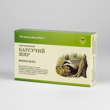 Badger Oil capsules&nbsp;(Барсучий жир в капсулах) contain purified badger fat (Meles meles), a traditional natural product historically used in Eastern European wellness practices to help support respiratory comfort, immune function, and general vitality. The capsule form provides a convenient and odor-controlled way to incorporate badger oil into daily routines.