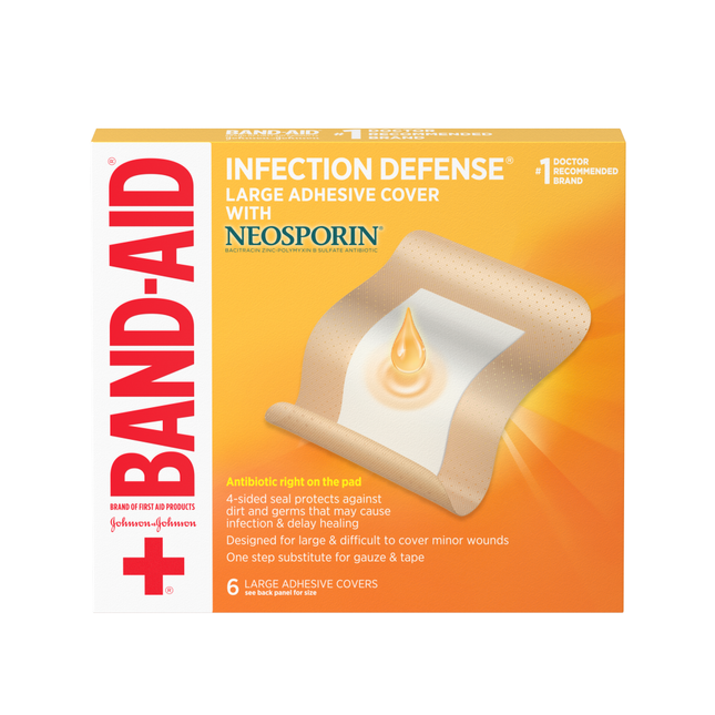 Band Aid, Band-Aid, Infection Defense, Neosporin Bandages, Antibiotic Bandages, First Aid Antibiotic, Wound Care, Adhesive Bandages, Infection Prevention, Minor Cuts, Scrapes, Abrasions, Minor Burns, Sterile Bandages, Neomycin Sulfate, Bacitracin Zinc, Polymyxin B Sulfate, First Aid Supplies, Family First Aid, Wound Protection, Банд Эйд, Неоспорин, Антибактериальный Пластырь, Пластырь С Антибиотиком, Первая Помощь, Уход За Ранами, Защита От Инфекции, Стерильный Пластырь, Порезы, Ссадины, Ожоги, Аптечка, Ban