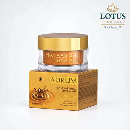 Belita-M Aurum Nourishing Face Cream with Gold is a Belarusian facial moisturizer designed for daily nourishing care, hydration, and support of mature or demanding skin. The formula combines colloidal gold, argan oil, shea butter, white tea extract, orange blossom extract, and the Hydraporine™ moisturizing complex to help leave skin feeling softer, smoother, and more comfortable.