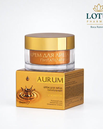 Belita-M Aurum Nourishing Face Cream with Gold is a Belarusian facial moisturizer designed for daily nourishing care, hydration, and support of mature or demanding skin. The formula combines colloidal gold, argan oil, shea butter, white tea extract, orange blossom extract, and the Hydraporine™ moisturizing complex to help leave skin feeling softer, smoother, and more comfortable.