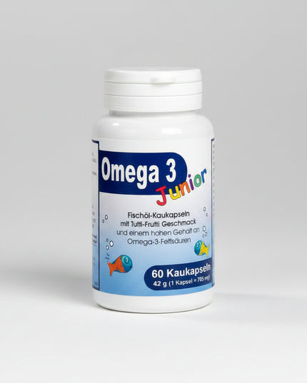 Berco Omega-3 Junior Chewable Capsules are a delicious tutti-frutti flavored dietary supplement specially formulated for children. Each chewable capsule provides high-quality tuna oil rich in Omega-3 fatty acids (DHA and EPA), along with Vitamin D3 and natural Vitamin E to support normal brain development, vision, immune function, and healthy bones.

The easy-to-chew capsules are ideal for children who do not regularly eat fish and can also be used by teenagers and adults who prefer chewable supplements.