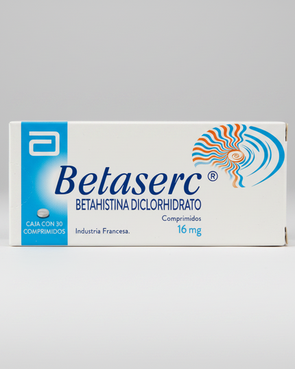 Betaserc® 16-24 mg contains betahistine, a medication used to support inner-ear circulation and help relieve symptoms associated with vestibular disorders. By improving microcirculation in the inner ear and reducing pressure in the labyrinth, Betaserc helps decrease the frequency and intensity of dizziness, vertigo, tinnitus, and balance disturbances.
