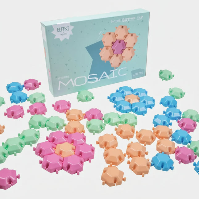 Bring color and creativity to your child’s playtime with&nbsp;ELFIKI Mosaic, a vibrant educational toy that turns learning into art! Perfect for developing fine motor skills, logic, and imagination through fun, hands-on play.

Children can place colorful pegs into the board, creating endless patterns while learning about shapes, colors, and coordination.