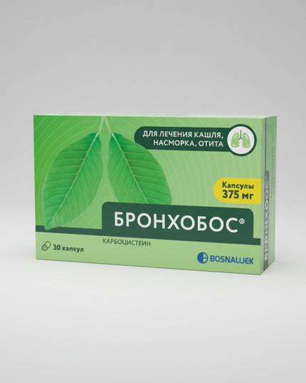Bronchobos 375 mg capsules contain carbocisteine, a mucolytic agent that helps reduce the thickness and viscosity of bronchial mucus. It supports easier expectoration and improves airway clearance in respiratory conditions associated with excessive mucus production.