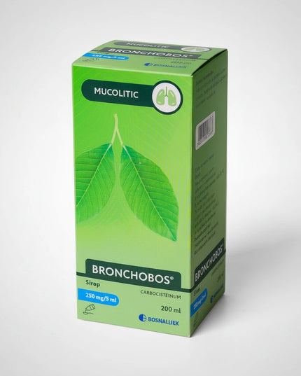 Bronchobos Syrup contains carbocisteine, a mucolytic agent that helps reduce the thickness and stickiness of mucus in the respiratory tract, making it easier to cough up and clear from the airways. It is commonly used in acute and chronic respiratory conditions associated with excessive mucus production and impaired mucus clearance. Bronchobos helps support productive coughs and improve breathing comfort.
