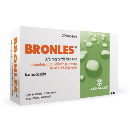 Box of Bronles capsules with green and white design on a white background