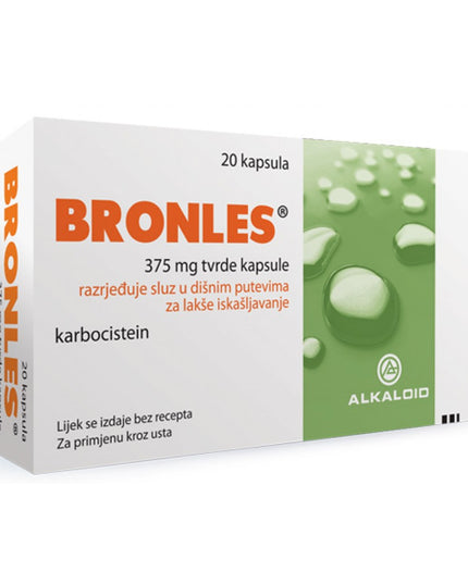 Box of Bronles capsules with green and white design on a white background