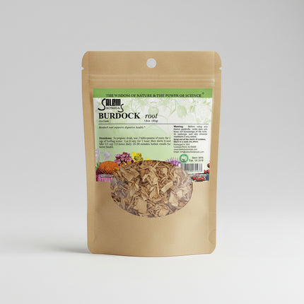 Burdock Root contains dried burdock root (Arctium lappa), a traditional herbal ingredient widely used in European and Asian herbal practices. Burdock root is commonly prepared as a herbal tea or decoction and is traditionally valued for digestive, cleansing, and general wellness support.