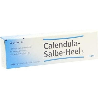 Calendula-Salbe-Heel® S is a homeopathic medicinal ointment containing Calendula officinalis (marigold) mother tincture, traditionally used for the supportive treatment of poorly healing wounds, skin suppuration, cuts, abrasions, bruises, minor burns, and frostbite. Calendula is known for its soothing and skin-regenerating properties and helps support the natural healing process of damaged skin. The ointment has a cooling and protective effect on irritated skin and is free from preservatives, artificial fra