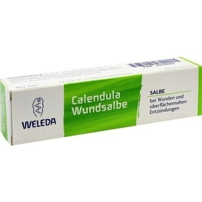 Calendula Wundsalbe® is a traditional herbal wound ointment containing Calendula officinalis (marigold) extract. It is used to support the healing of minor cuts, scrapes, abrasions, cracked skin, superficial wounds, and mild skin irritation. Calendula is well known for its soothing, moisturizing, and skin-regenerating properties, helping protect damaged skin while promoting the natural healing process. The ointment forms a protective barrier to keep the affected area hydrated and comfortable.