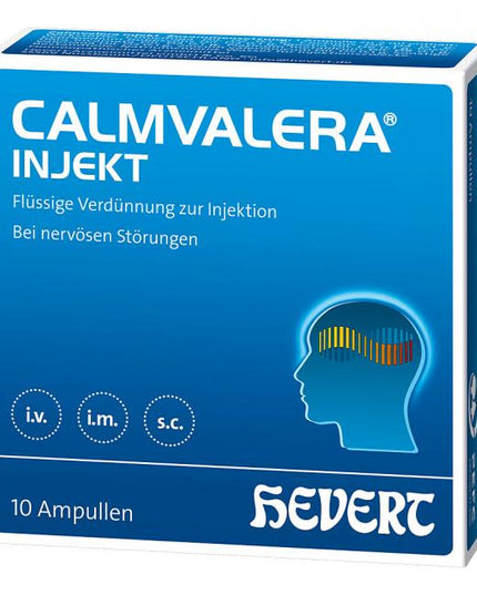 Calmvalera Injekt packaging with blue and white design